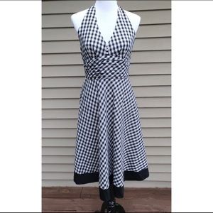 Black & White Robbie Bee Gingham Pinup Dress Sz 10